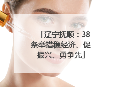 辽宁抚顺：38条举措稳经济、促振兴、勇争先